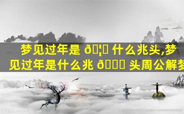 梦见过年是 🦊 什么兆头,梦见过年是什么兆 🐋 头周公解梦